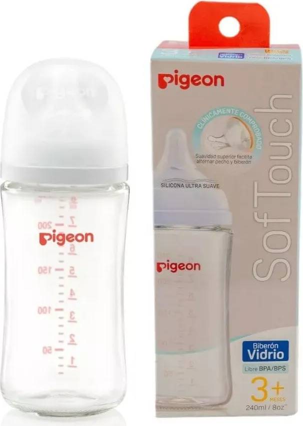 Foto Mamadera Boca Ancha Soft Touch Vidrio 240 ml