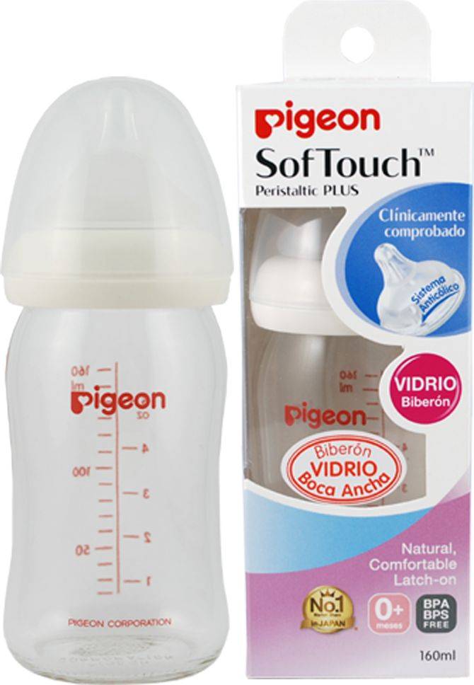 Foto Mamadera Boca Ancha Soft Touch Vidrio 160 ml