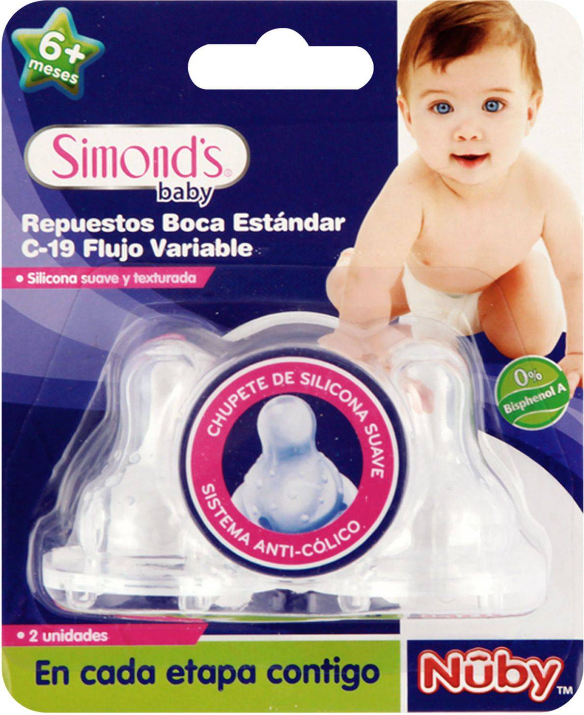 Foto Pack 2 Chupete Mamadera Boca Estandar C-19 Silicona