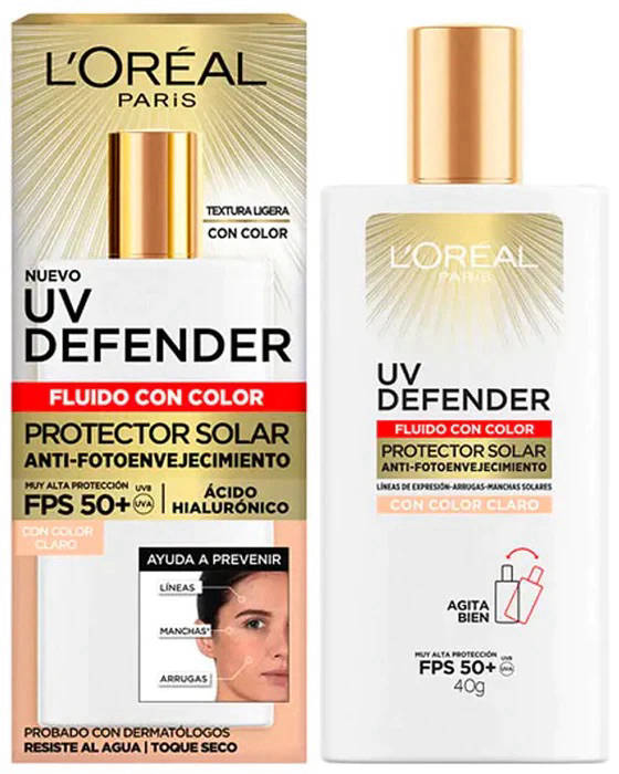 Foto Protector Solar Facial Fluido Uv Defender con Color Claro Fps50+  