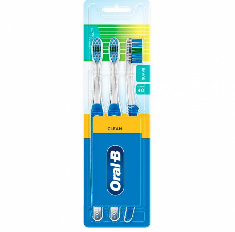 Foto Pack 3 Cepillo Dental Clean Suave Tamaño 40